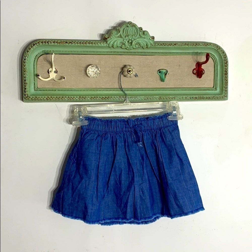 Tommy Hilfiger Denim fray hem little mini skirt lined short 4T girls nwt